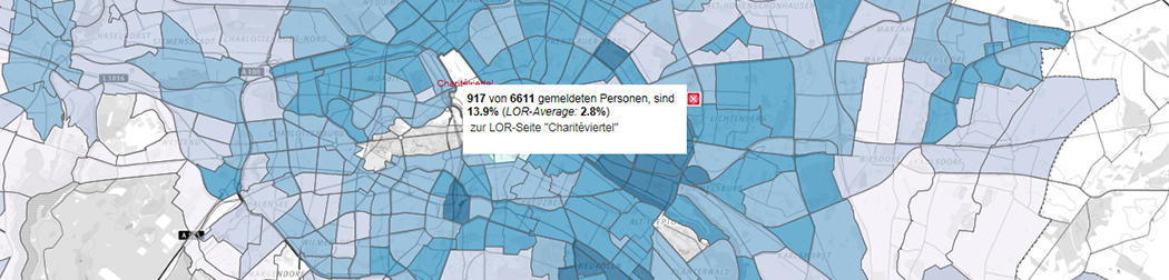 Kartengrafik als Link zu den Sozialraumdaten